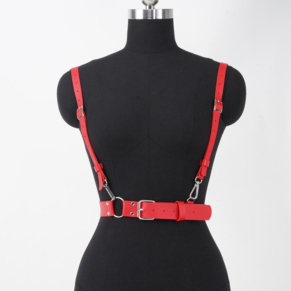Women Fashion Corset Pu Leather Harness Corsets Waist Belt Decorative Harness Straps Clothing Accessories Suspenders for Women