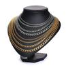 Vnox Pánský kubánský řetězový náhrdelník z nerezové oceli, černozlatá barva, pánský choker, šperky, dárky pro něj