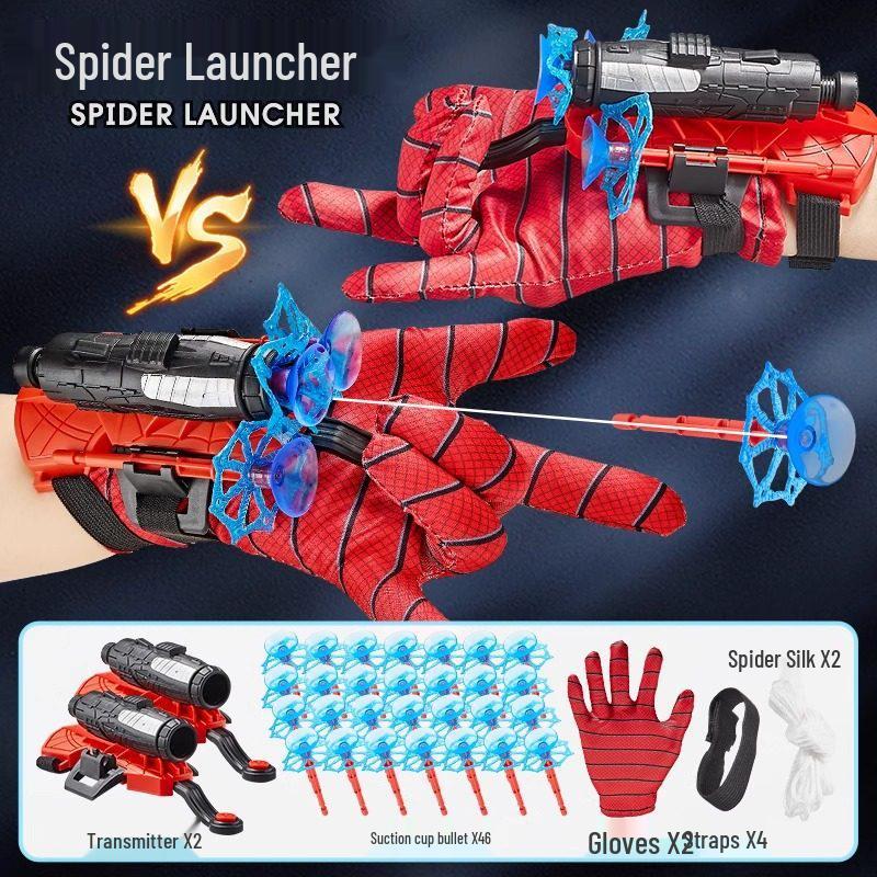 Hero Wearable Spider Launcher Toy with Suction Cup Soft Bullets for Kids