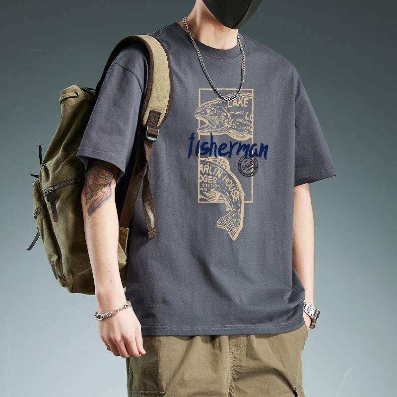 

American Street Style Short Sleeved T-shirt for Men Loose Versatile Summer New Half Sleeved Trendy Brand Five Quarter Sleeved T-shirt 3XL