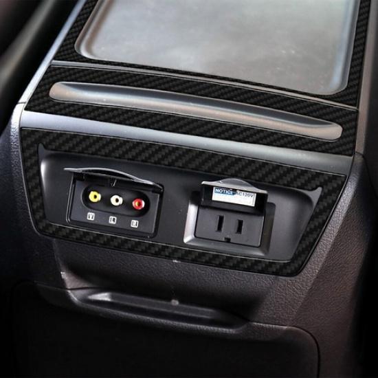 3Pcs Carbon Fiber Interior Center Console Cover Trim For Toyota Sienna 2015-