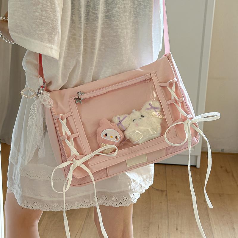 Japanese Hot-selling Ita Bag Transparent Lightweight Crossbody Bags New Sweet Cute Tote Bag Fashionable Personalized Square Bags
