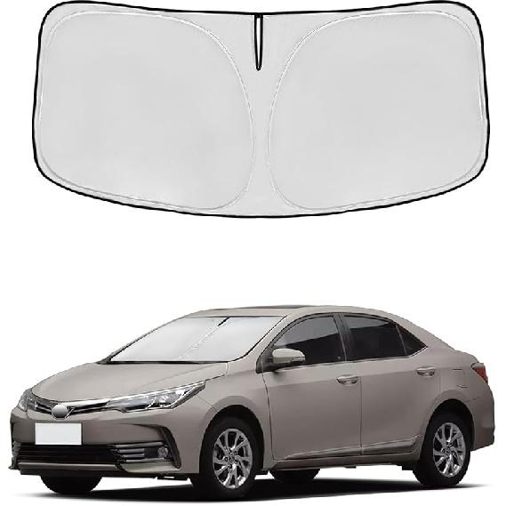 Windshield Sun Shade For Mazda 3 2014-2018 Double Layer 240T Front Window Shade Fit Mazda 3 Sun Visor Foldable Shade Blocks UV Rays Summer Must Have