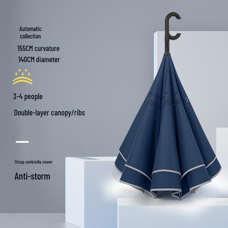 Hands-Free Automatic Double-Layer Car Umbrella for Two