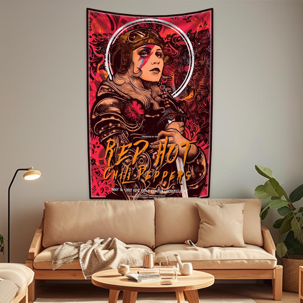 

Американская рок-группа Гобелен Red Hot Chili Pinted Peppers Украшение для дома Настенный декор для спальни, общежития, фон для концерта 29x37in