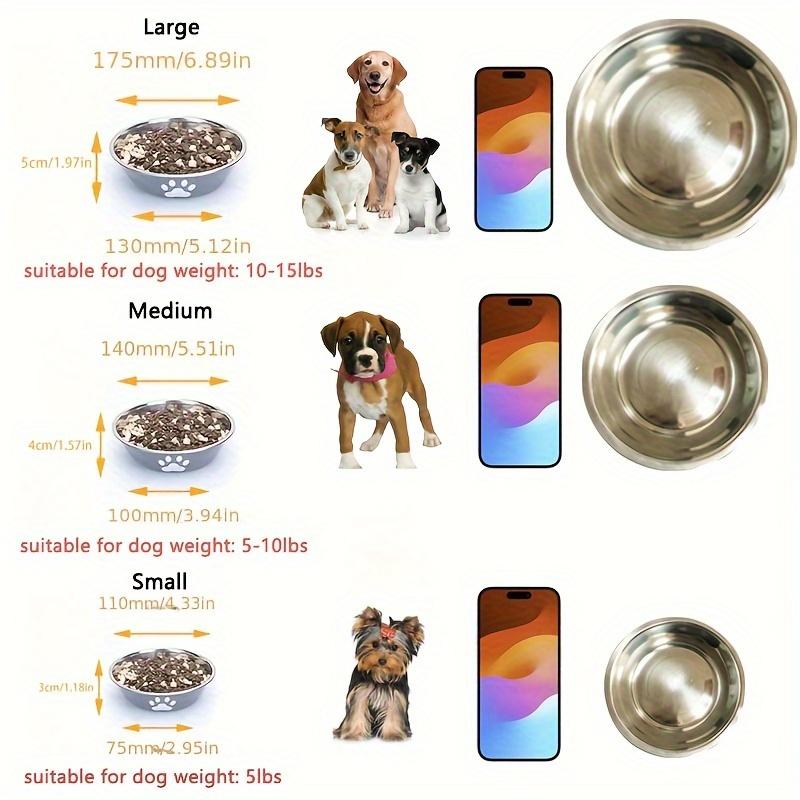 1Pcs Pet Dog Food Bowl Rice Bowl Stainless Steel Dog Bowl Dog Bowl Drinking Water Bowl Anti-tip Large Dog Cat Bowl Water Bowl