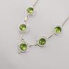 Peridot Ädelsten Silver Halsband 16-18" , 925 Sterling Silver Handgjorda Smycken, Partywear Halsband, Peridot Halsband Gåva Till Kvinnor RN-2-6