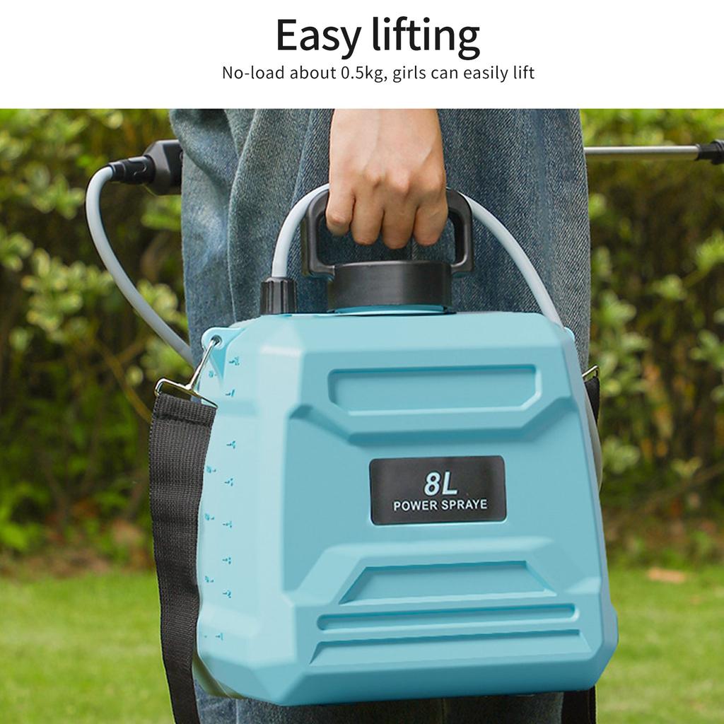 Spruzzatore Elettrico 8L Annaffiatoio Spruzzatore Agricolo ad Alta Pressione con Lancia Telescopica Elettrico Ricaricabile Nebulizzatore