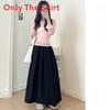 Summer High Waist A Line Skirt With Pleated Design For Casual Wear
