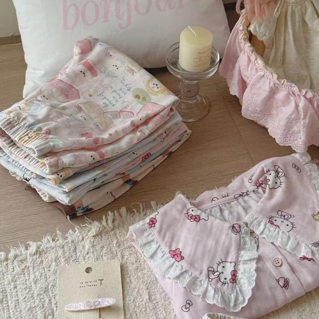Spring/Autumn Soft Cotton Cartoon Parent-Child Lounge Set - Sizes S, M, L for Boys & Girls