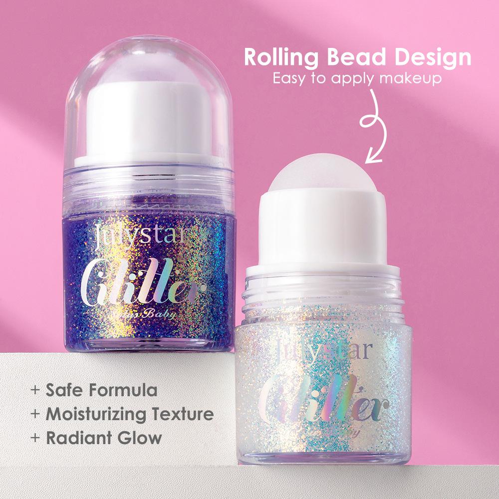 Speziell für Körperbälle, Hochglanz-Gel, Pailletten, feiner Glitzer und langanhaltend ohne Make-up, lila Lidschatten.