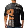 Men's Halloween Printed  Collar Three-Quarter Sleeve