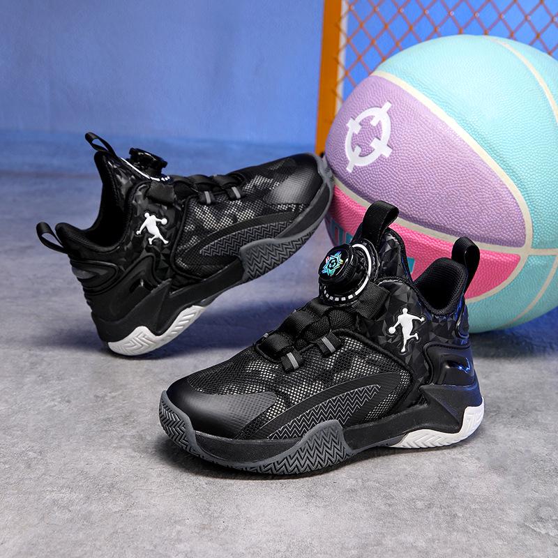 

Autumn 2026 Rotating Button Basketball Shoes for Boys – Ideal for Kids Real Game Play 38