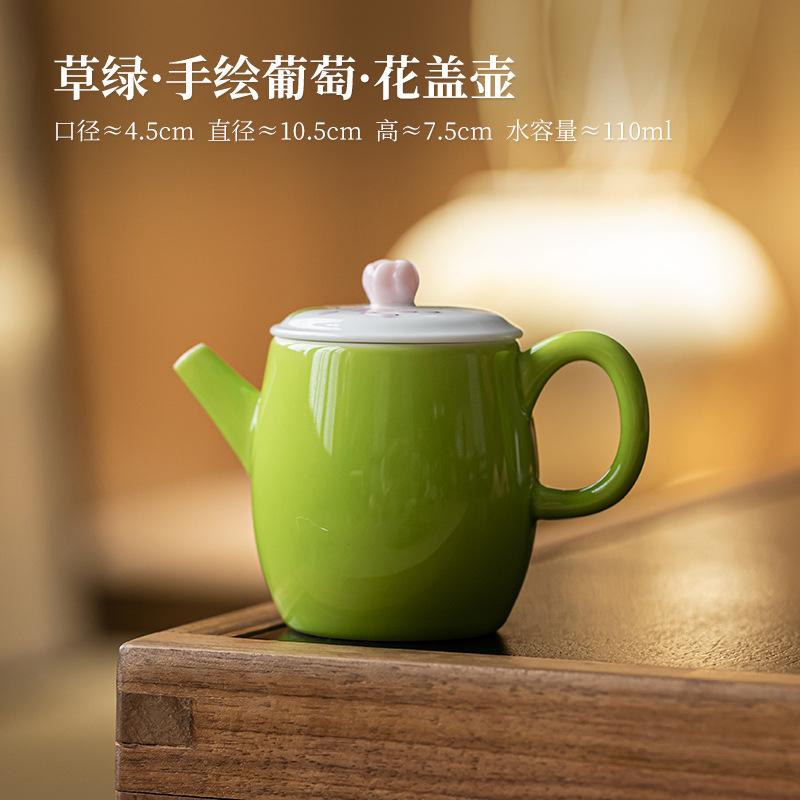 

White Porcelain Tea Pot Tea Infuser Teapot With Filter Hand-painted Prape Ceramic Kettle Shu Puer Oolong Tea Ceremony Clay Chhai