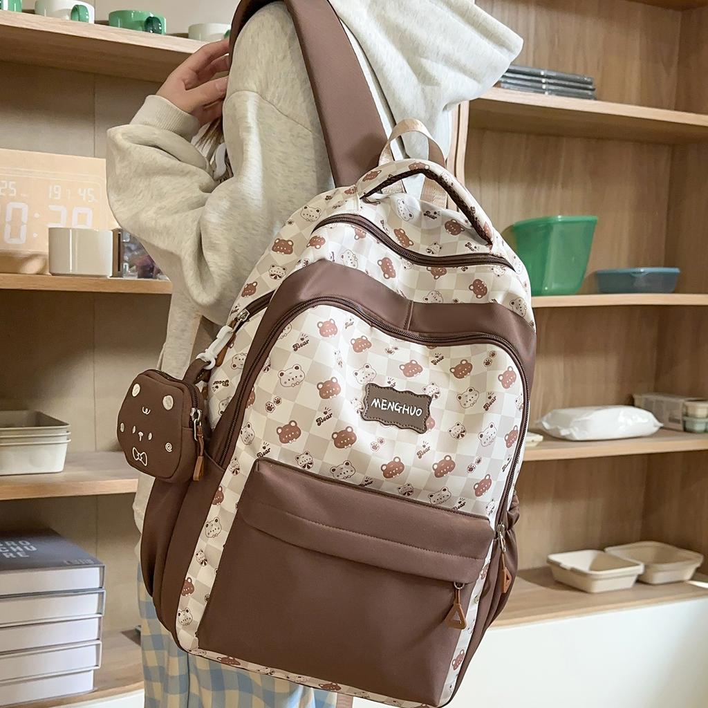 Cartable Style Japonais Ins Mignon Sac d'École pour Collège Étudiante Lycéenne Sac à Dos Polyvalent Décontracté Haut de Gamme Sac à Dos Grande Capacité