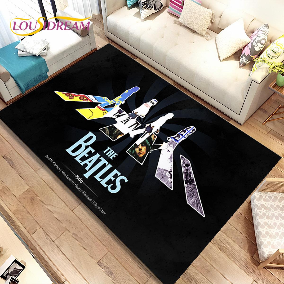 

3D B-Beatles Рок-гурт Килимок, килимок для дому, вітальні, дитячої спальні, дивана, килимок, діти грають, нековзкий килимок 40x60cm(15x23in)