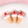 10pcs Simulation Ice Cream Cone Resin Charms for Earring Making