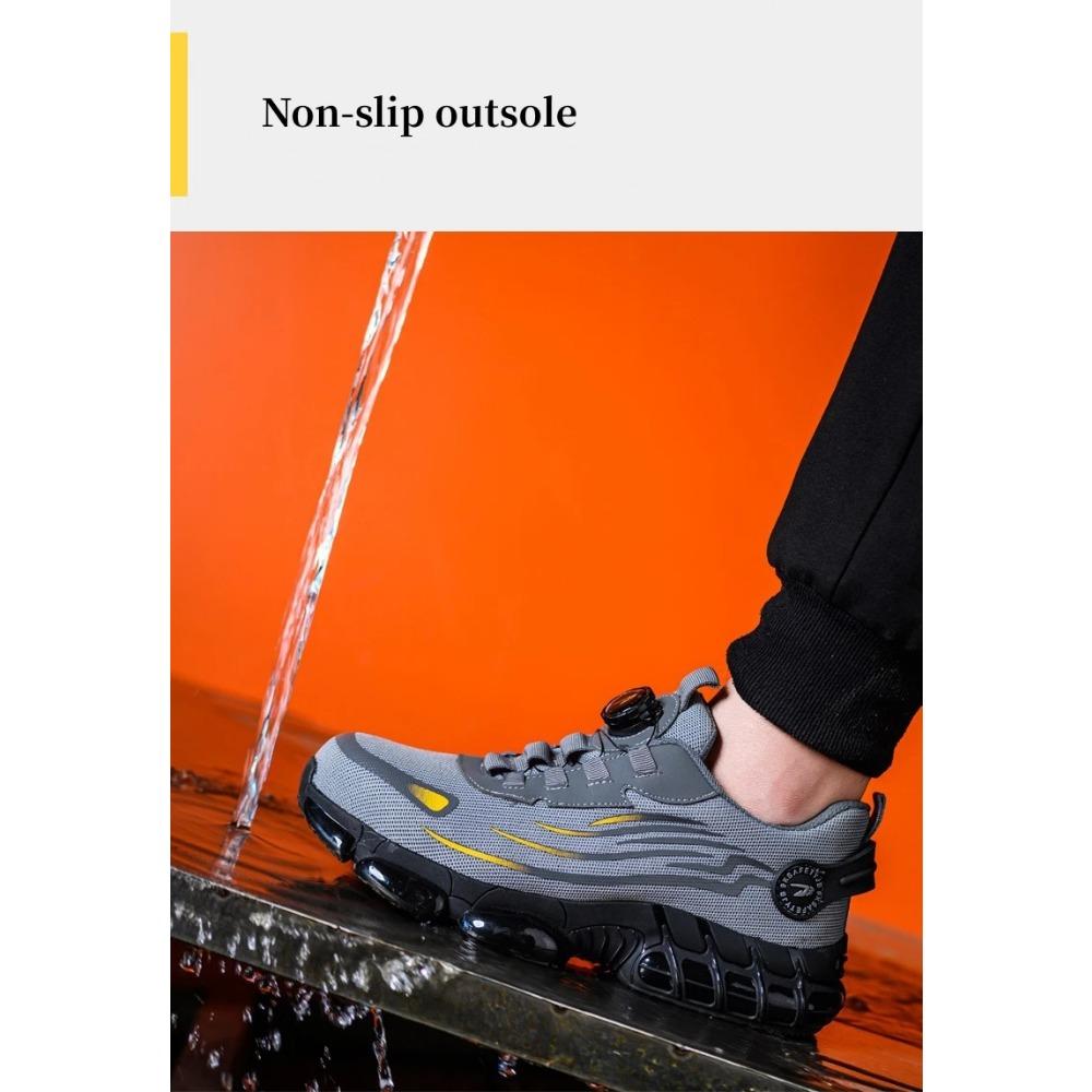 Pracovní obuv Pánská Rotační knoflíky Prodyšná síťovina Pracovní tenisky Pánská Ocelová špička Pracovní obuv Ochranná bezpečnostní obuv