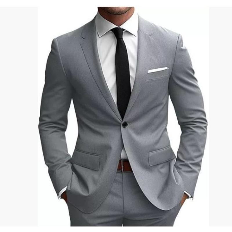 Mens Black 2 Piece Suit Blazer and Pants Set