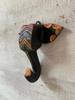Handcrafted Multi-Color Wooden Elephant Head Mask: Exotic Wall Decor