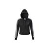 Originals Sport Hooded Zip Striped Short Jacket Women Jackets Black JX9220