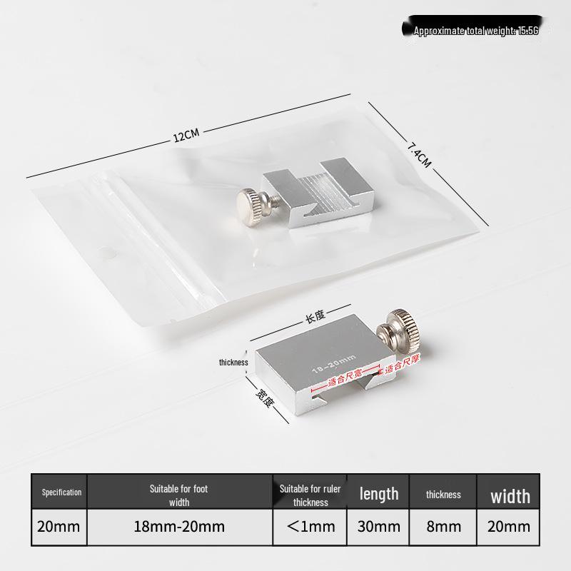 Adjustable Steel Ruler Block: Movable Positioning & Marking Guide