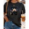 Women's Large Size Printed round Neck Short Sleeve T-shirt Comfortable Casual Top in European Style