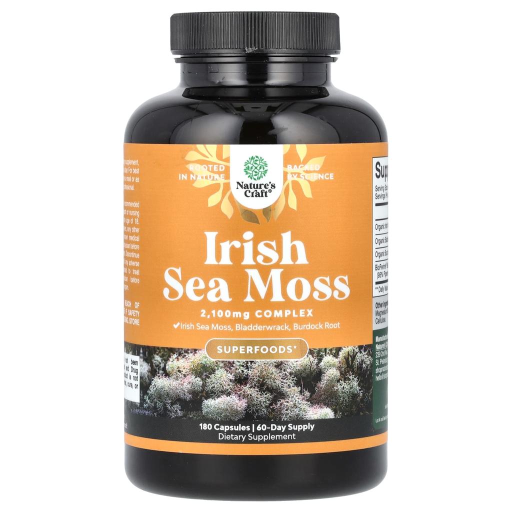 Nature's Craft Irish Sea Moss, 180 Capsules