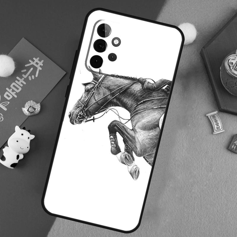 Horse Sketch Case For Samsung Galaxy A17 A55 A35 A15 A32 A52 A13 A33 A53 A14 A34 A54 A06 A16 A26 A36 A56