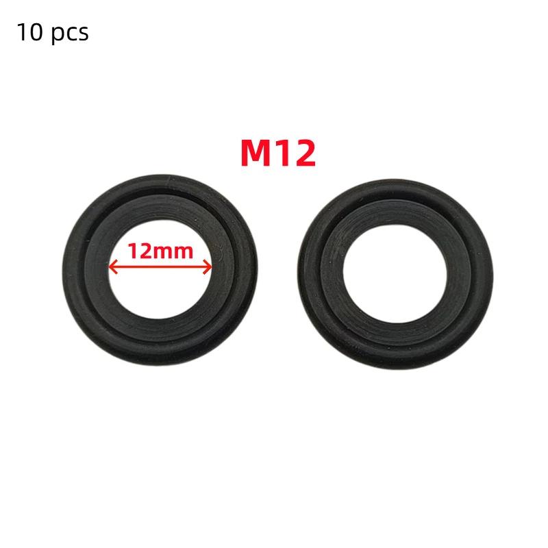 50Pcs Rubber Engine Oil Drain Plug Gasket Fit M12M14 Screw Sealing Shim Wear Automotive Seal Up Ring Accessories Oil Pan Gaskets