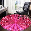 1pc Abstract Pattern Carpet for Office Non-Slip, Round Carpet, Soft & Comfortable, Carpet for Office, Lightweight Round Floor Mat