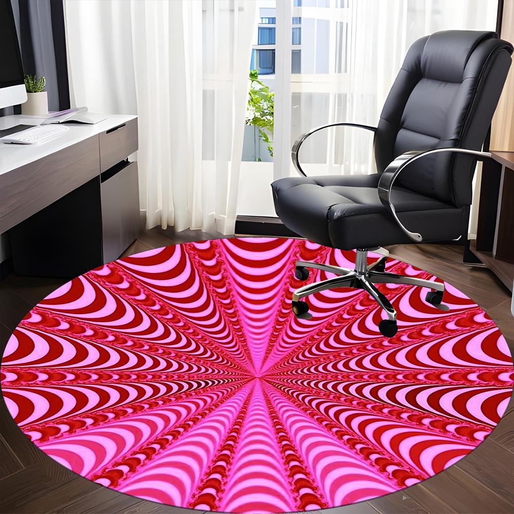 1pc Abstract Pattern Carpet for Office Non-Slip, Round Carpet, Soft & Comfortable, Carpet for Office, Lightweight Round Floor Mat