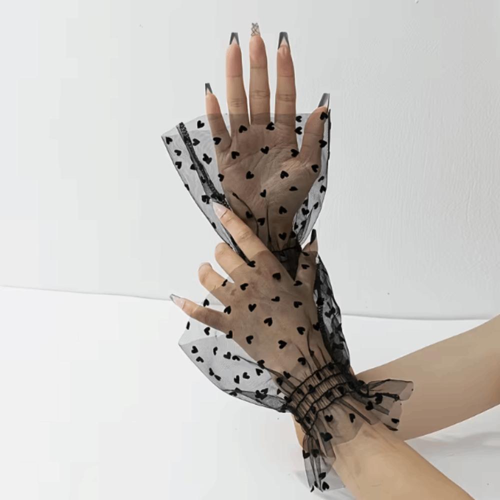 Short Polka Dot Fake Sleeves Sweet Fake Pleated Cuff All-match Nail Art Sleeves Social Media