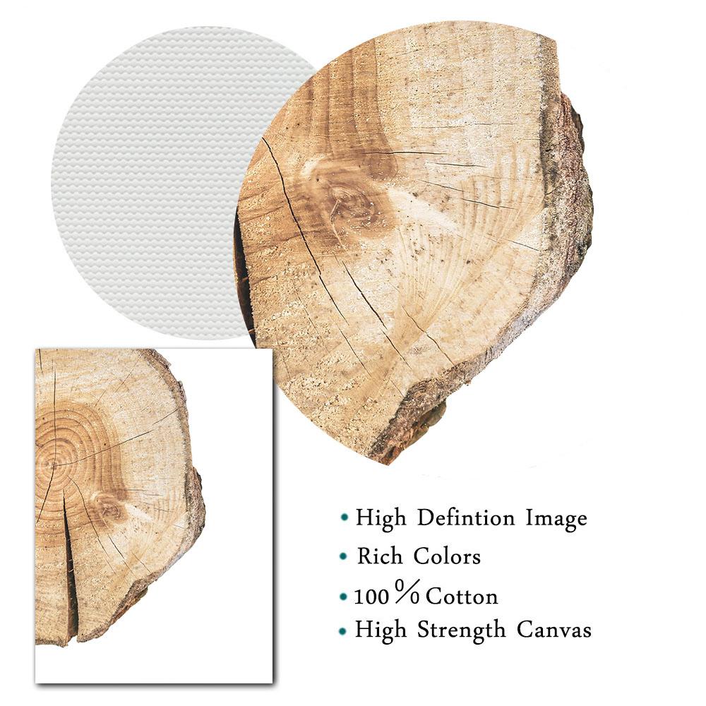 Wood Tree Ring Canvas Art Painting Wall Pcitures Black and White Rustic Wood Canvas Prints Home Modern Woodwork Posters Decor