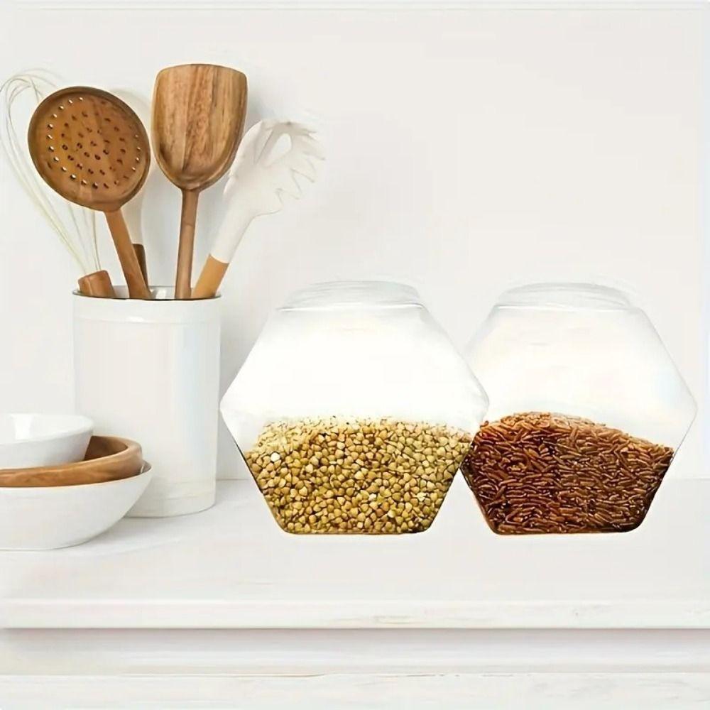 Plastic Packaging Jars Clear Food Storage Container Portable Candy Cookie Jar Countertop Organizer