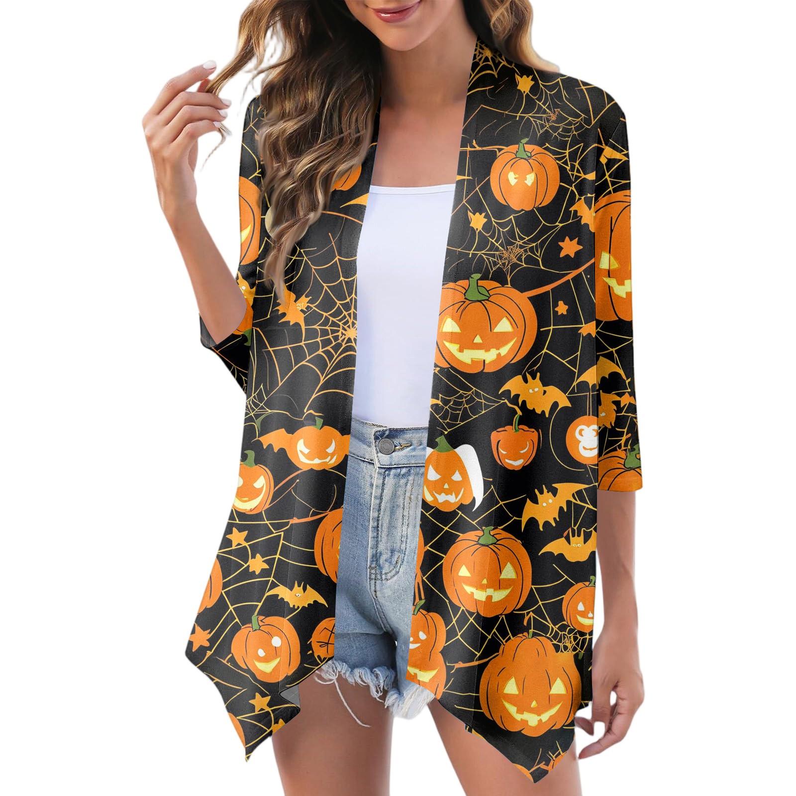 

Женский модный повседневный уютный кардиган-жакет на Хэллоуин XL жёлтый