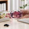 Bol de Sticlă 300ml cu Perete Dublu din Sticlă Borosilicată cu Flori Uscate Bol Decorativ Artistic pentru Supă Desert