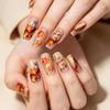Autumn Winter Fairy Tale Maple Leaf Gold Foil Nail Art Stickers - Chinese Style Embossed Self-Adhesive Decor