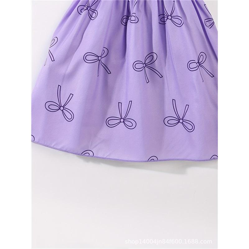 0-3 Years Old Girl Fashion Princess Two-piece Summer Children's Cute Butterfly-printed Dress And Hat