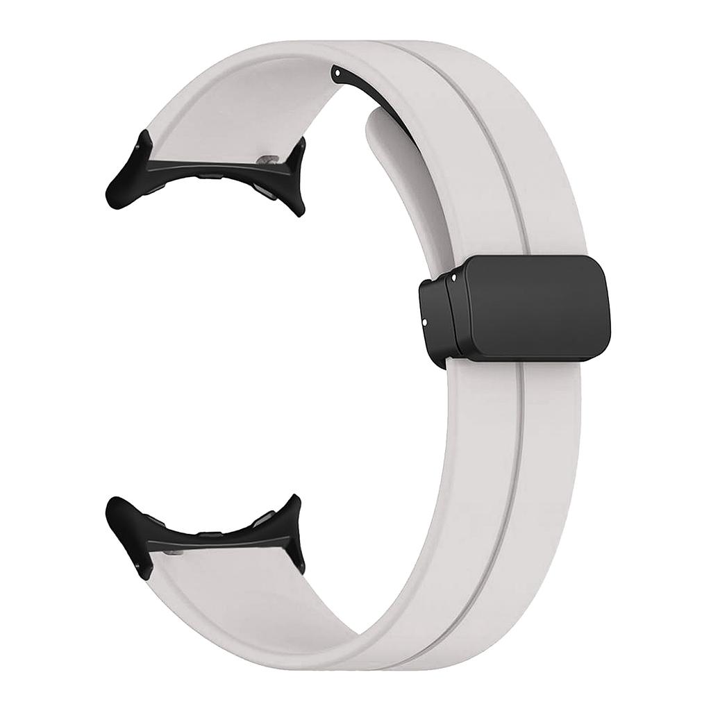 Silicone Watch Bands Soft Elastic Smartwatch Strap with Magnetic Folding Buckle for Google Pixel Silicone Watch Strap