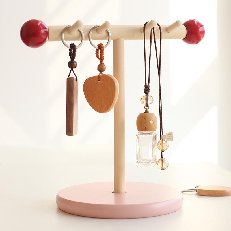 Solid Wood Jewelry and Key Holder Tray for Desktop Cosmetics and Sundries