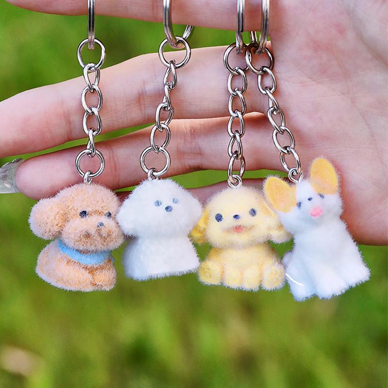 1PC Plush Playful Cartoon Soft Dog Durable Keychain Cute Pendant Exquisite Plush Gift 8.2*2.8cm