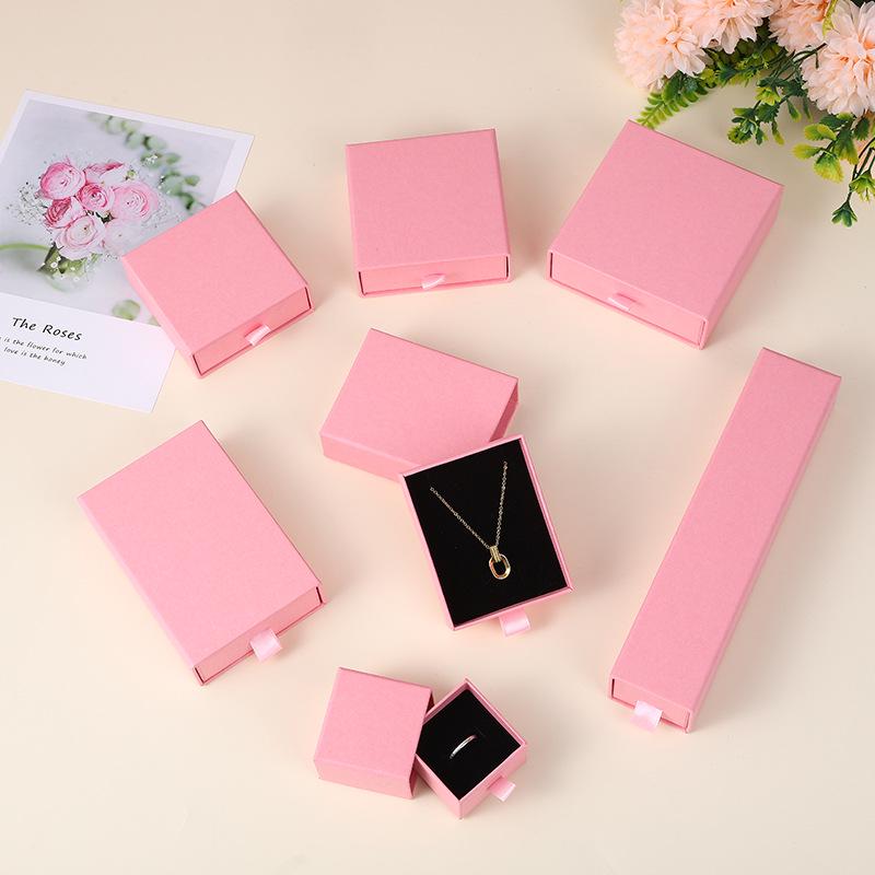 In-Stock Paper Packaging Jewelry Box for Necklace, Bracelet, Earrings - Cross-Border Hot-Selling Pull-Out Design
