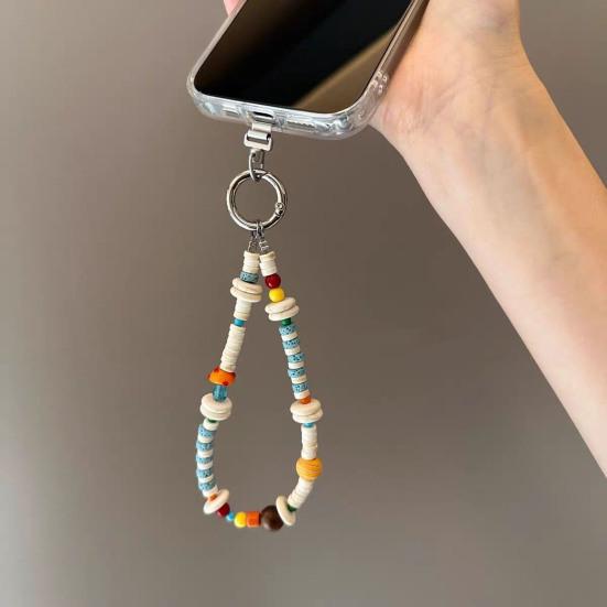 Handy Lanyard Stabile Aufhängeschnalle Starker Sturzschutz Sicherheit Reise Handy Kette Handgefertigt Bunte Perlen Tasche Anhänger Lanyard