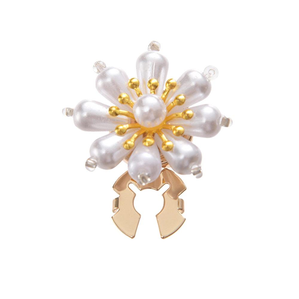 Rhinestone Perle Blomst Knappedeksel DIY Tilbehør Blomst Mansjettknapper for Menn Kvinner Klær