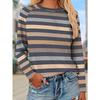 Dames Mode Casual T-shirt met Lange Mouwen - Streepjes Achtergrond Pastelkleurige Print