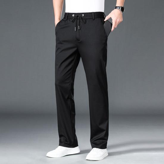 Loose Trousers Fashion Solid Color Smooth Loose Trousers Summer Thin Loose Casual Pants Long Trousers Streetwear