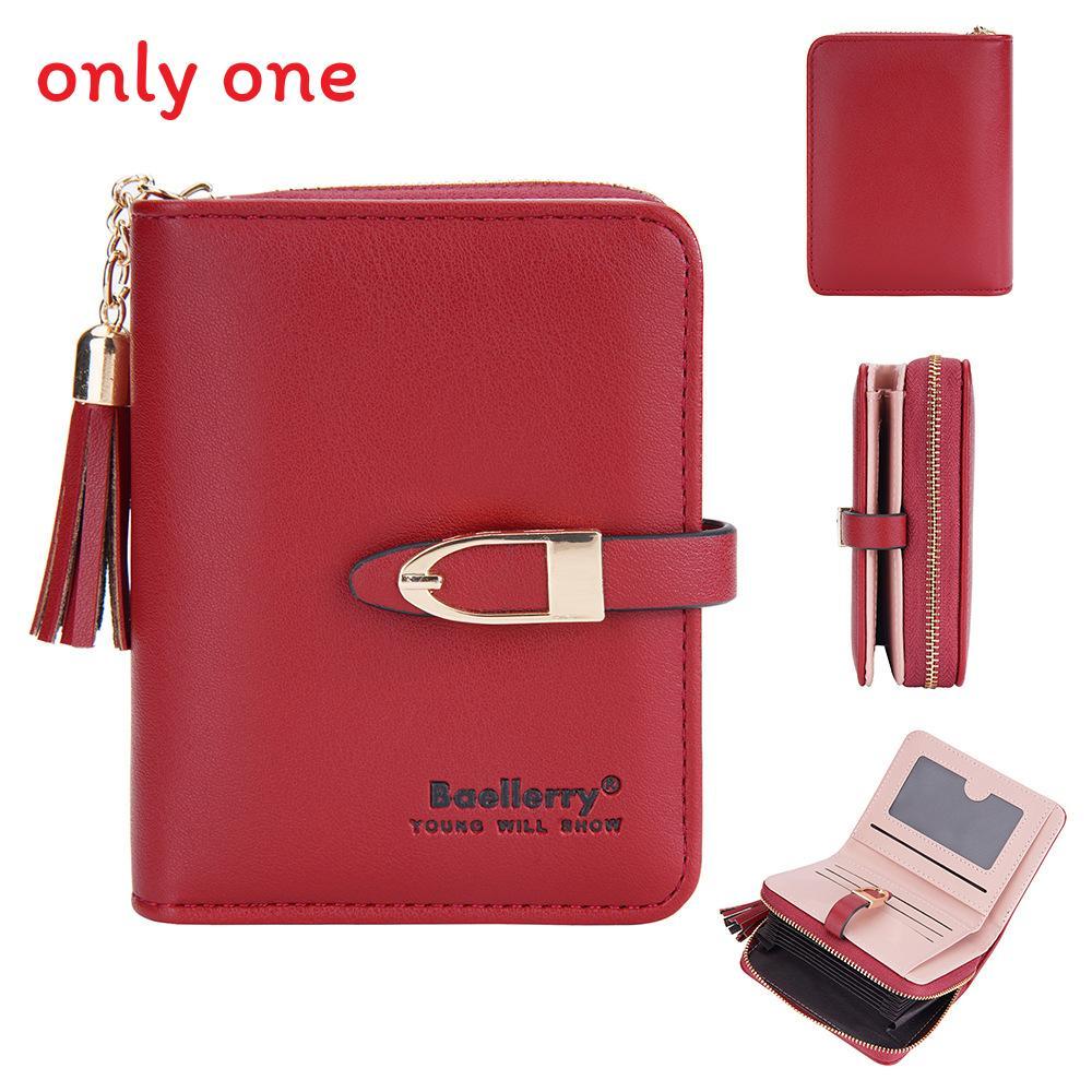 Minimalist Womens Pu Leather Wallet With Tassel For Daily Use