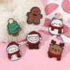 6 Pcs Christmas Series Brooch Cute Santa Claus Elk Christmas Tree Enamel Pin Metal Badge Backpack Clothing Jewelry Holiday Gift