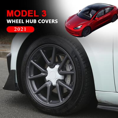 18inch For Tesla Model 3 2017- Car Wheel Center Caps Abs Carbon Fiber Hub Covers Model 3 Trim Auto Decoration